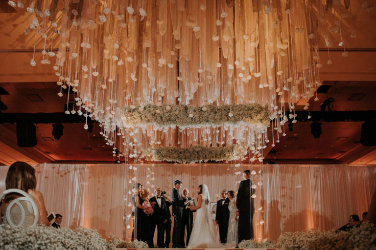 gorgeous candlelit wedding at MGM grand Detroit
